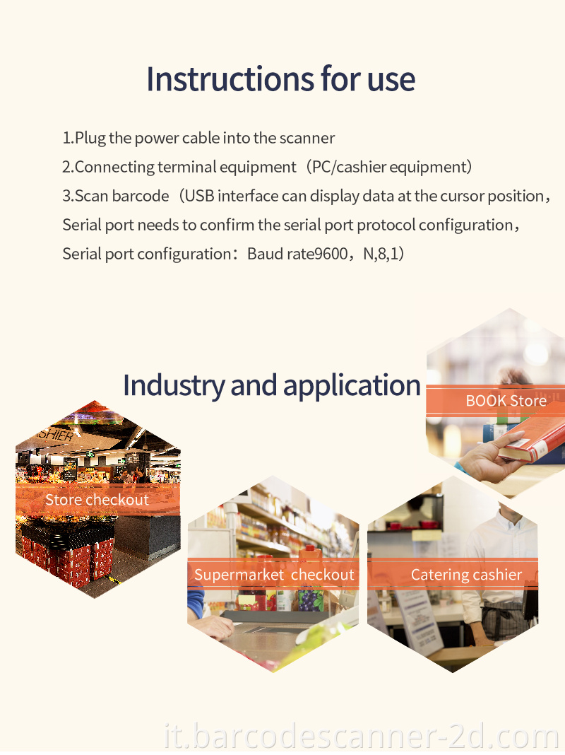 Lettore di codice barra ad alta velocità Winson Reader Omnidirezionale Scanner